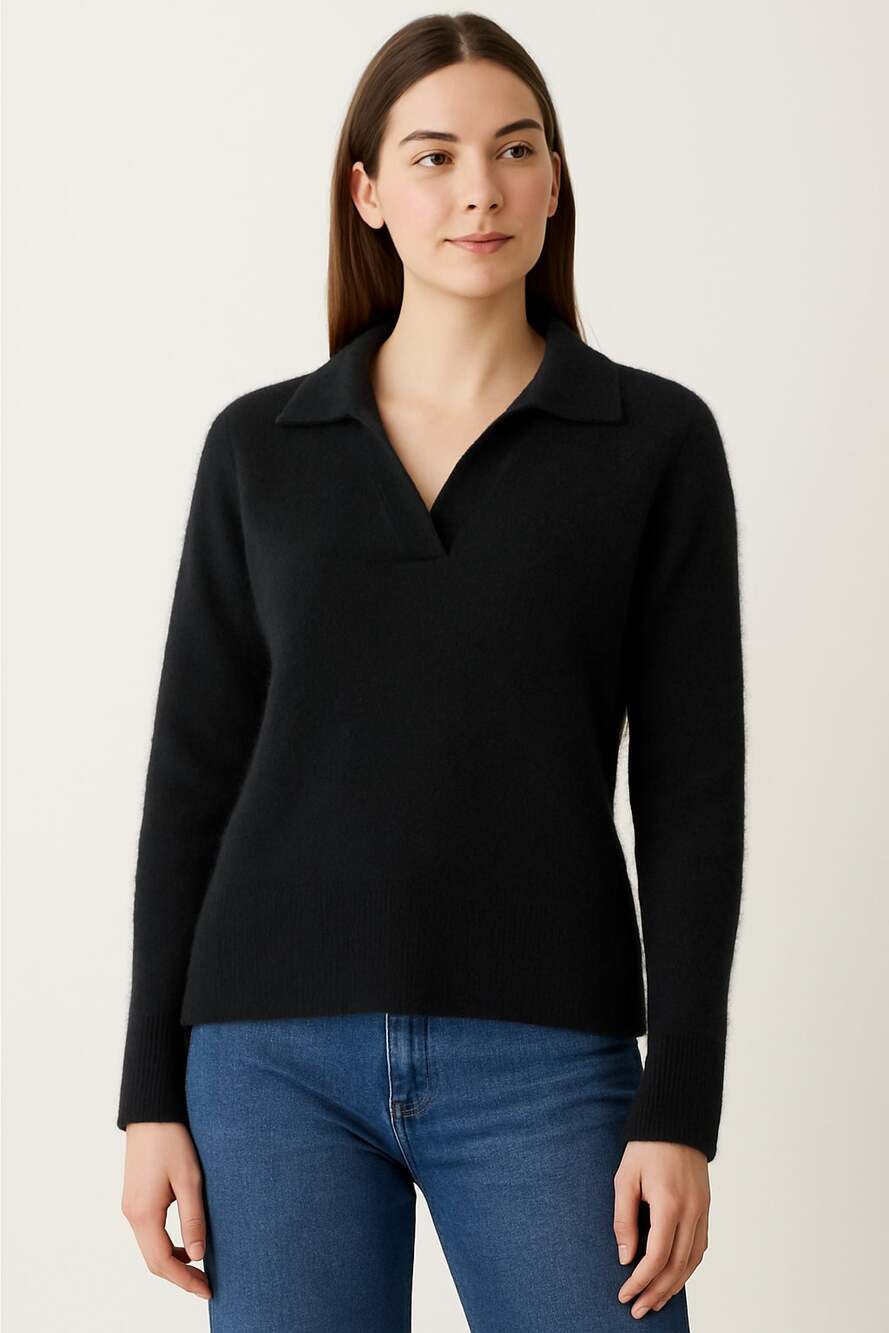 L.L.Bean Black 100% Cashmere Sweater M